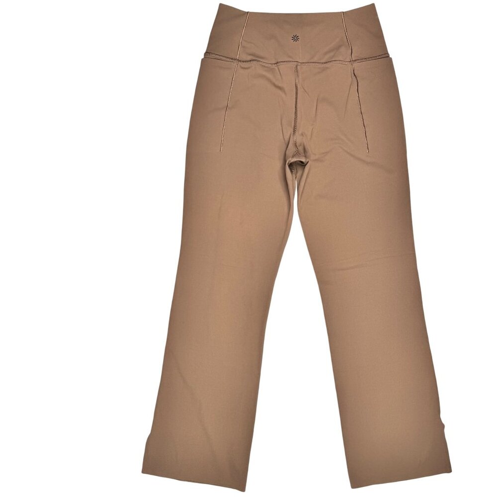 Athleta 533441 Transcend Stash Crop Straight Leg Pant L Tan Nylon Spandex Blend - Picture 11 of 16